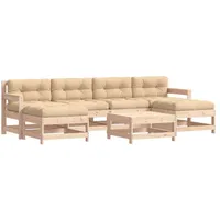 VidaXL 7-tlg. Garten-Lounge-Set mit Kissen Massivholz