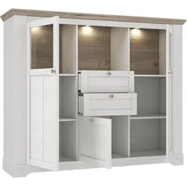 Forte Highboard Schneeeiche 136 cm mit LED - Beleuchtung - ILOPPA