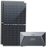 Stegpearl Solaranlage Bifaziale Solarmodule mit Solarspeicher für Balkonkraftwerk, 1000,00 W, Bifaziale zellen, (Solarspeicher 1,6kWh Anker SOLIX Solarbank E1600), 2x500W Bifaziale Glas/Glas Solarmodule Komplettse