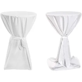 TexDeko Stehtischhusse Premium Weiß Ø 70 cm