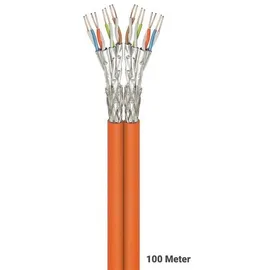 goobay CAT 7A S/FTP (PiMF), Orange, 100 m - CU, AWG 23/1 (solid), LSZH