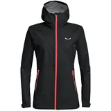 Salewa Puez Aqua 3 Regenjacke Damen Schwarz/Türkis XL