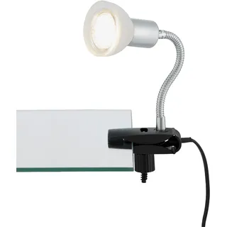 Briloner Leuchten Klemmspot LED-Klemmleuchte, 1 x GU10, titanfarbig/weiß 2989-016P