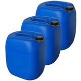 kanister-vertrieb® 3 Stück 30 L Kanister Wasserkanister Kunststoffkanister blau DIN61 + Etiketten