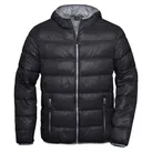 Herren Daunenjacke ultraleicht JN1060, schwarz/grau, Größe XL - schwarz/grau - XL