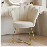 LuxusKollektion Cocktailsessel Polstersessel Samt Rückenlehne Metallbeine 150kg Beige beige