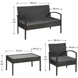 Juskys Trinidad Set 4-tlg. schwarz