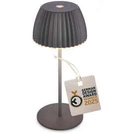 Briloner - Riffle Mini LED Tischlampe Akku LED Lampe, Akku Lampe, German Design Award Winner 2025, 8,5 x 20 cm, Anthrazit