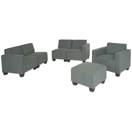 Mendler Modular Sofa-System Couch-Garnitur Lyon 3-1-1-1, Stoff/Textil ~ grau