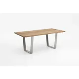 Niehoff Tisch Noah Trapezkufe Edelstahl Trapezkufe/Teak 160x95 cm bis 260x95 cm