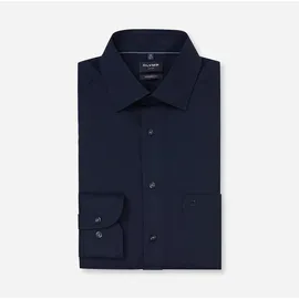 Olymp Businesshemd OLYMP "OLYMP Luxor, modern fit, New Kent", Herren, Gr. 37, Normaler Arm, marine, 100% Baumwolle, Hemden