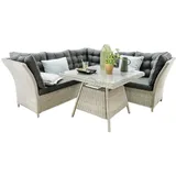 Destiny PALMA, Tisch 90x90x67cm, Polyrattan, vintage weiß