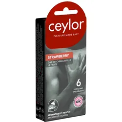 «Strawberry» geschmackvolle Kondome mit Aroma-Gleitcreme (6 Kondome) 6 St