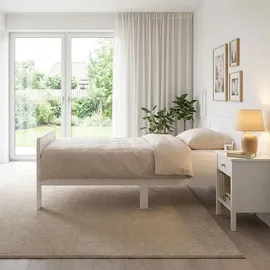 Homestyle4u Komfortbett Bett Senioren Seniorenbett 90x200 Komforthöhe Weiß Holz Leichter Einstieg extra hoch