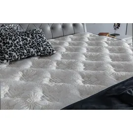 Villa Möbel JUPITER Polsterbett 100x200 - Farbe: Hellgrau - Set: Bettkasten-Kopfteil - Hellgrau