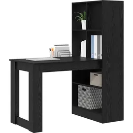 vidaXL Schreibtisch mit Regal Schwarz Eichen-Optik 122 x 67 x 145 cm