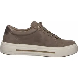 CAPRICE Damen Sneaker flach aus Leder mit Reißverschluss, Braun (Mud Comb), 38,5