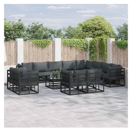 vidaXL Garten-Lounge-Set 12-tlg. schwarz
