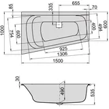 Hoesch Thasos Trapezbadewanne 100 x 150 cm links (3745.010)