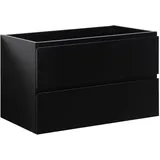 Badplaats Waschbeckenunterschrank Angela 2 Schubladen 80 x 50 x 48 cm Schwarz Matt