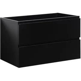 Badplaats Waschbeckenunterschrank Angela 2 Schubladen 80 x 50 x 48 cm Schwarz Matt