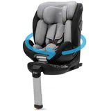 Booboo Safety Barcelona, drehbar Isofix 40-150 cm, Reboarder mit Standfuß, Autositz ab Geburt - Black Grey - Schwarz