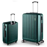 Easy Move ABS Hartschalenkoffer [ERGONOMISCH & SICHER] - Großer Trolley Koffer mit 360° Rädern, Zahlen Schloss - reisekoffer groß, hartschalenkoffer, Luggage (Dark Green, 65cm) *