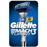 Gillette Mach3 Turbo 3D Rasierer Herren mit verbesserten Feuchtigkeitsstreifen, Rasierer + 1 Rasierklingen