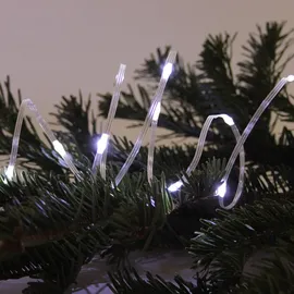 FHS International LED-Lichterkette Batterie 1 m Kaltweiß