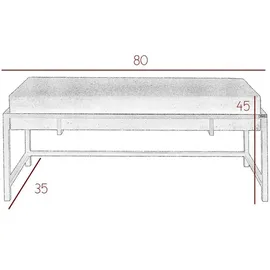 Möbel Kraft Polsterbank Grün 80 x 45 x 35 cm