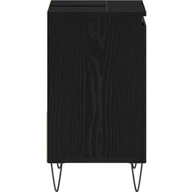 vidaXL Waschbeckenschrank mit Tür Schwarz Eichen-Optik 65 x 33 x 60 cm -