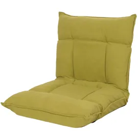 Mendler Bodensessel HWC-N44, Relaxsessel Bodenkissen Bodensofa Klappsessel 6 Relaxpositionen, stabiles Gestell Samt ~ grün