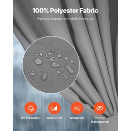 Vevor Seitenwand für Pavillon 2,83 x 3,40 x 2,04 m Grau