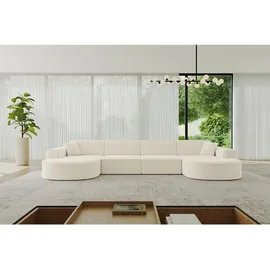altdecor Wohnlandschaft MARI-U2 - 388x171x79 cm, Beige Bouclé