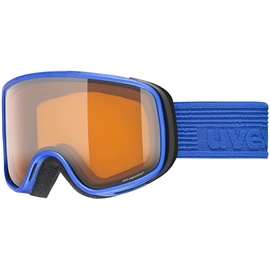 Uvex scribble LG - Skibrille für Kinder - konstrastverstärkend - vergrößertes, beschlagfreies Sichtfeld - blue/lasergold-clear - one size