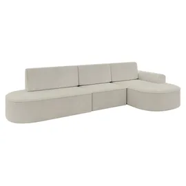 altdecor Eckcouch Cord 5-Sitzer Creme
