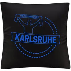 multifanshop Kissenbezug - Karlsruhe - Meine Fankurve - Druck blau - Kissen