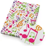 Zelbuck Baumwollstoff Mit Musiknoten-Aufdruck, 50 cm X 145 cm, Bastelstoff Aus Baumwollmaterial for Selbermachen (Color : Music Note D)