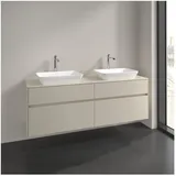 Villeroy & Boch Collaro Waschtischunterschrank C123B0VN 160x54,8x50cm, für 2 Waschtische, LED-Beleuchtung 12W, cashmere grey