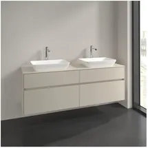 Villeroy & Boch Collaro Waschtischunterschrank C123B0VN 160x54,8x50cm, für 2 Waschtische, LED-Beleuchtung 12W, cashmere grey