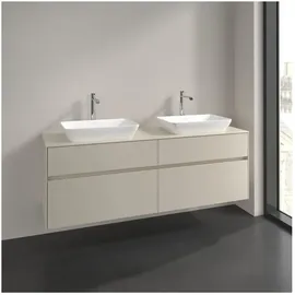 Villeroy & Boch Collaro Waschtischunterschrank C123B0VN 160x54,8x50cm, für 2 Waschtische, LED-Beleuchtung 12W, cashmere grey
