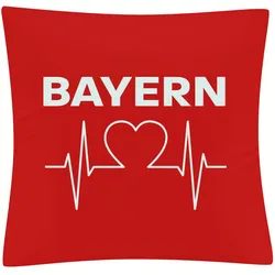 multifanshop Kissenbezug - Bayern - Herzschlag - Druck weiß - Kissen