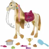Barbie Spielzeugpferd mit Geräuschen, Musik und Zubehör (HXJ42)
