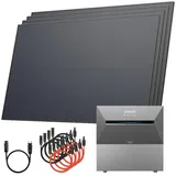 Solarway Balkonkraftwerk  2000Wp / 800W mit 5,4kWh Speicher komplett Steckdose - 5,4 kWh, Prismatische LiFePO4-Zellen, Anker SOLIX 3 E2700 Pro schwarz