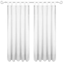 Bestgoodies Dekoschal Ellen Schlaufen Blickdicht 2er Pack - 140x225 cm Weiß,