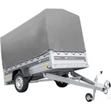 Anhänger mit Blattfedern 230x125 UNITRAILER FORCE 230/R KIPP mit H-1100 Spriegel und grauer Hochplane