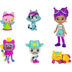 Gabby's Dollhouse, Party-Figuren Geschenkset, Party Gabby mit 6 Katzen-Figuren im festlichen Outfit