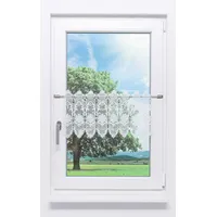 Plauener Spitze® Plauener Spitze Scheibengardine Spitzenblume (Bx H) 89.10cm - 34cm" Weiß/weiß