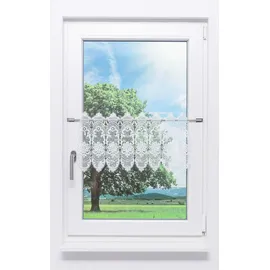 Plauener Spitze® Plauener Spitze Scheibengardine Spitzenblume (Bx H) 89.10cm - 34cm" Weiß/weiß