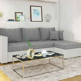 VitaliSpa Ecksofa Webstoff weiß/grau